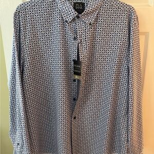 Jos. A. Bank Blue and White Geometric Men's Shirt